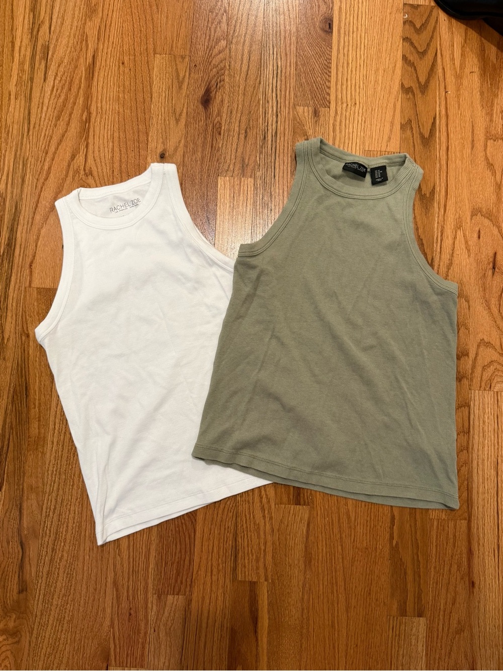 Rachel Zoe White Ribbed Tank Top
